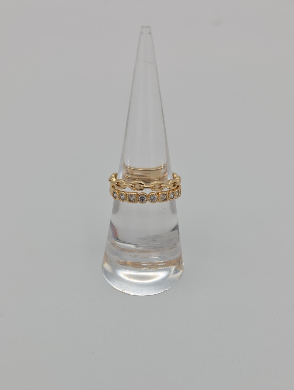 Gold Plsting & Cubic Zirconia Stackable Ring